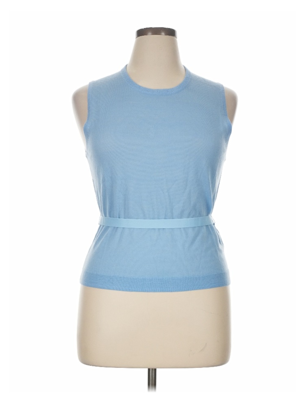 J. Crew Light Blue Sleeveless Knit Shell with Waist Belt